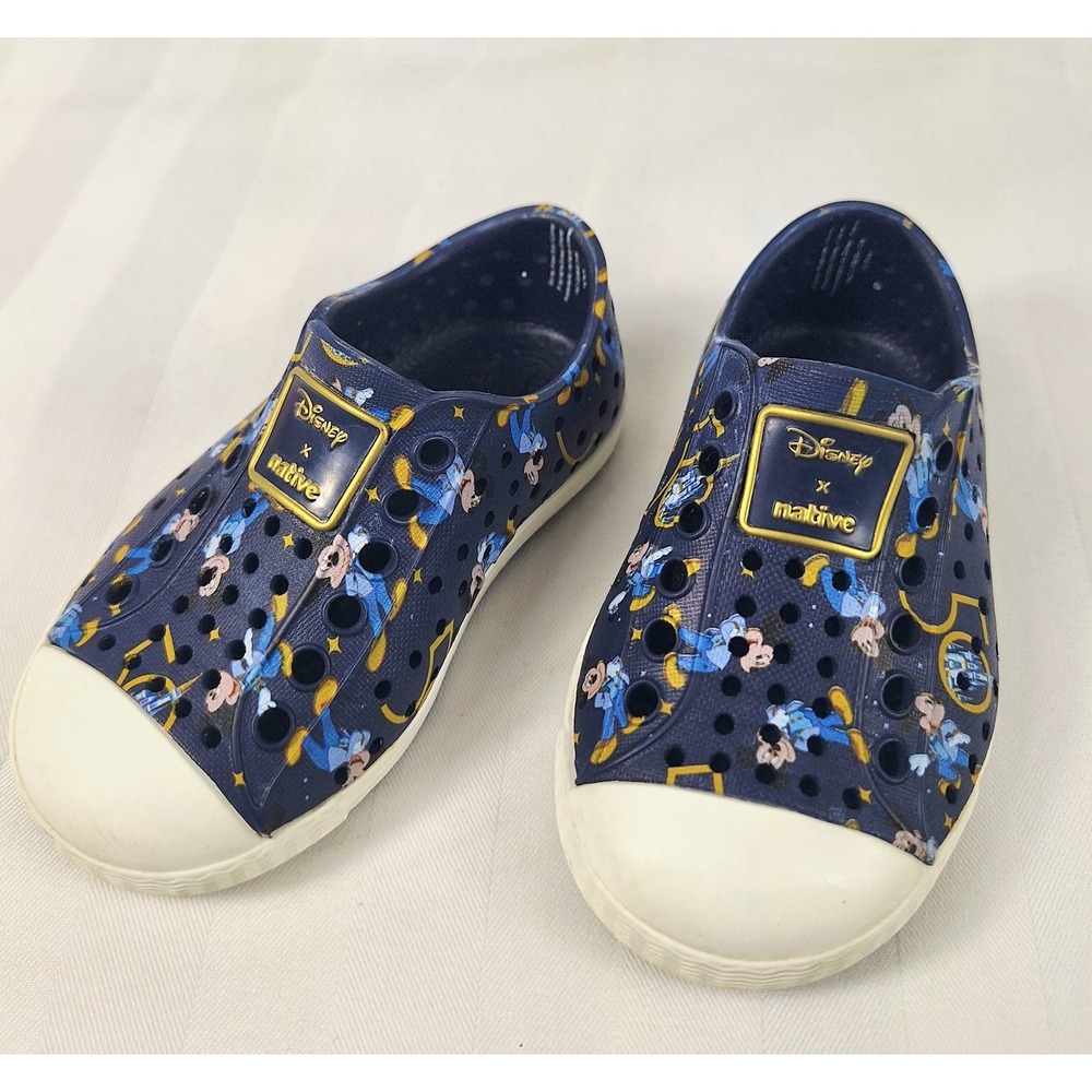Native x Disney World Jefferson Slip-On 50th Anniversary Blue Goldโ Sz C5